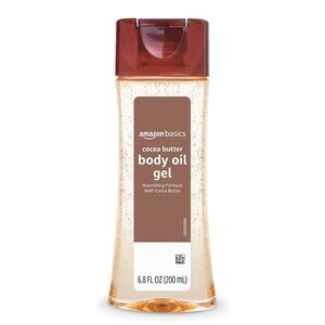 Amazon Basics Cocoa Butter Body Oil Gel 6.8oz Moisturizing Paraben-Free